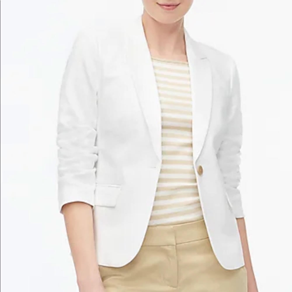 J.Crew White Cotton Work Blazer Size 4